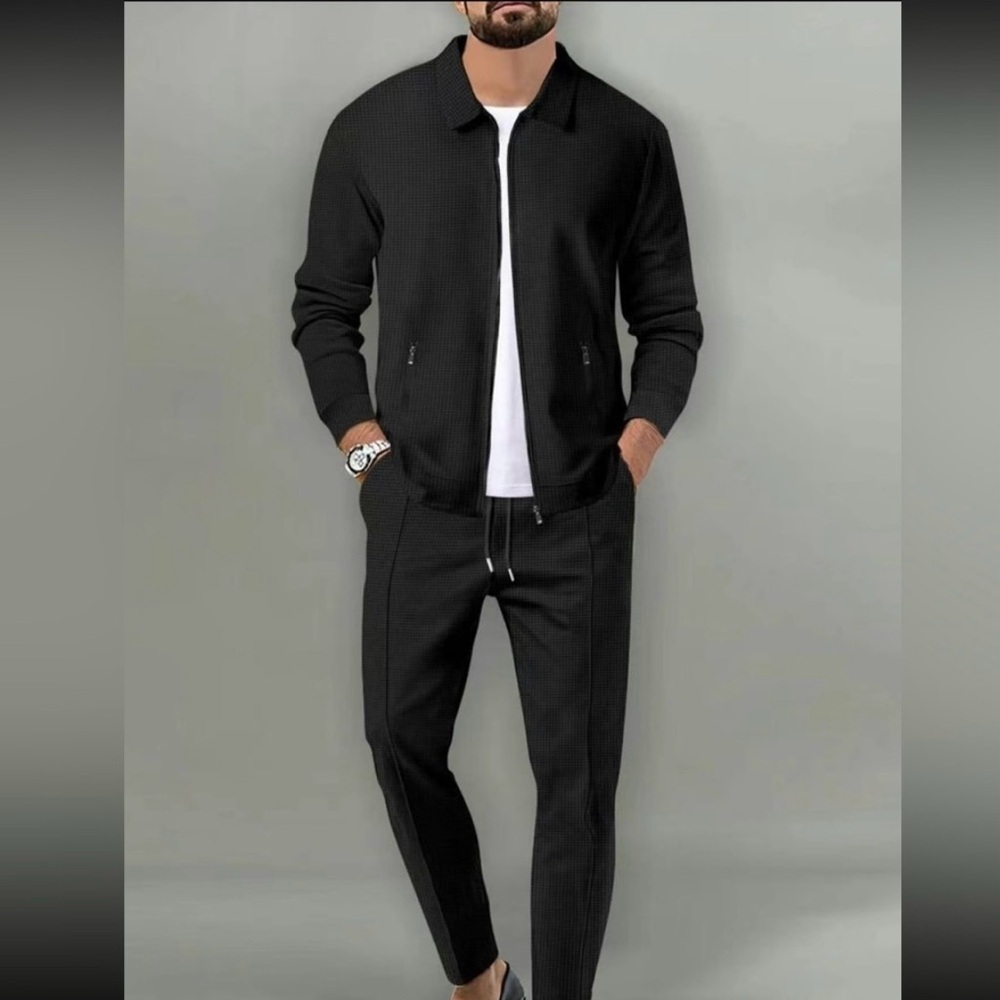 Men’s Two Piece Set Outfit Size XXL In Black - Picture 1 of 12